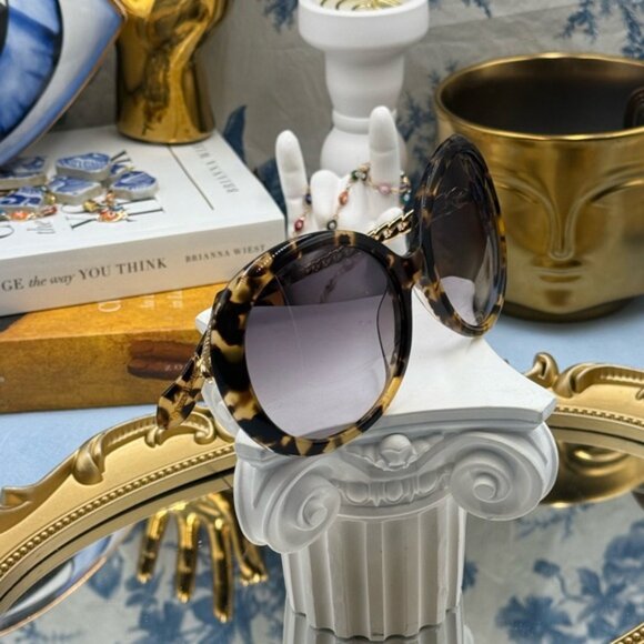 🆕 VIVIENNE WESTWOOD 🧿 NWOT VW793 Round Tortoise Shell Sunglasses - Gold Havana - Picture 8 of 16